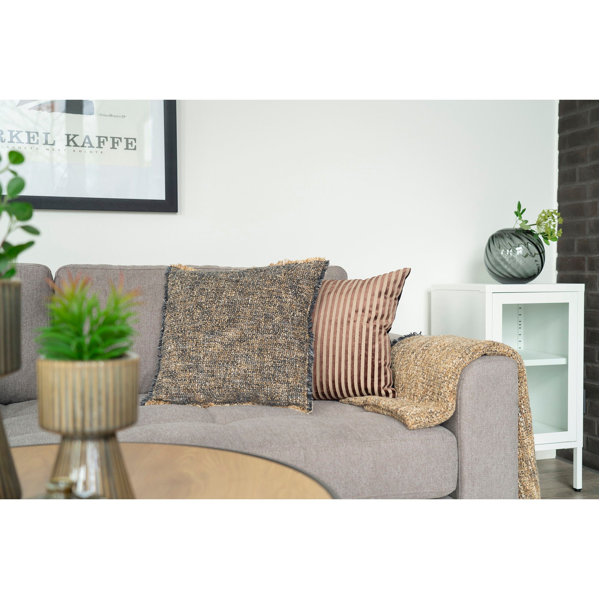 Farbe Ely – Decke, Baumwollmischung, blau/gelb, 130×170 cm